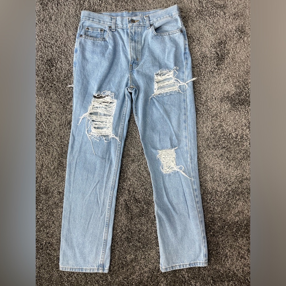 George jeans light blue very distressed denim jeans size 30x 30